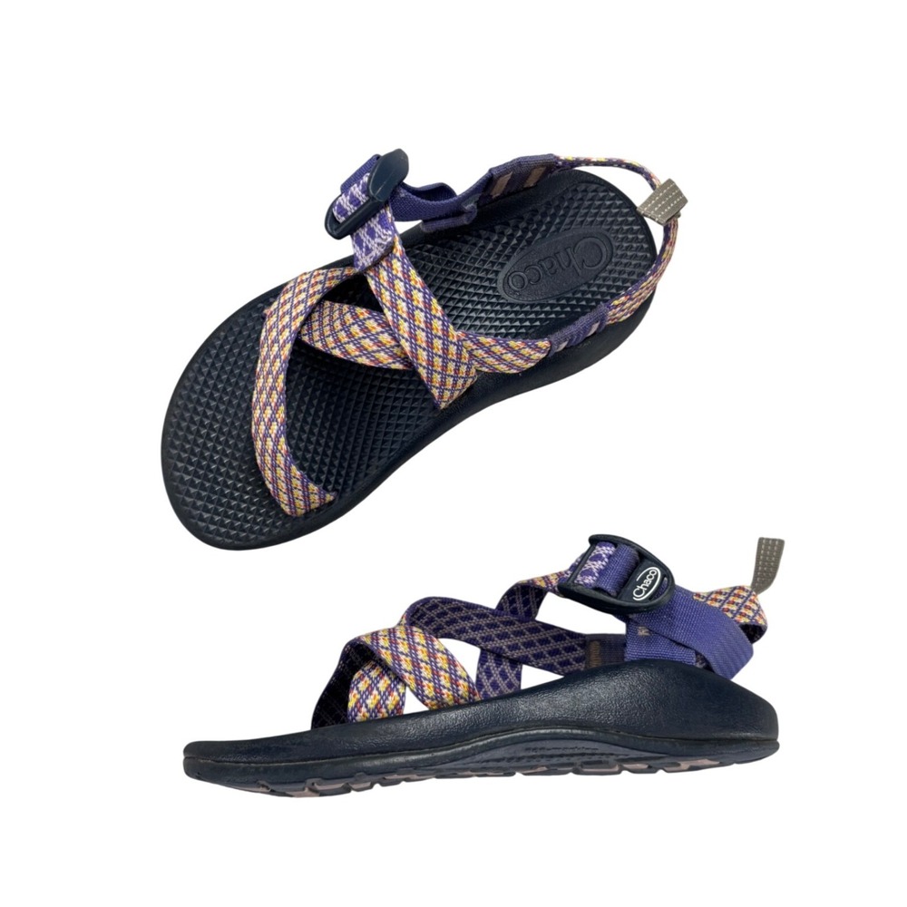 Chaco Z1 Ecotread Sandals Purple Yellow Strappy Sport Hiking Water Kids Size 2